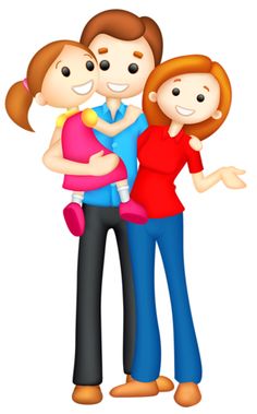 Clipart of a mom and dad and a girl 