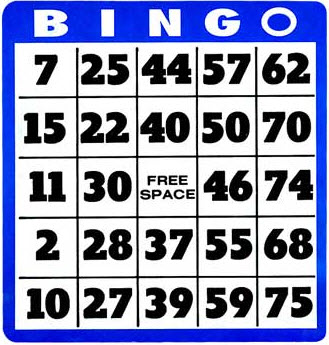 Bingo Card Clipart 