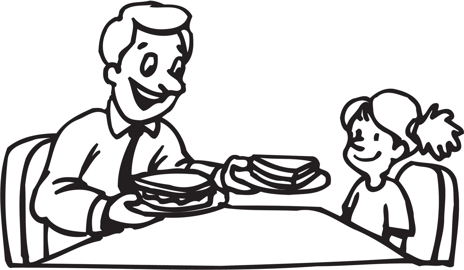 Mom And Dad Black And White Clipart 