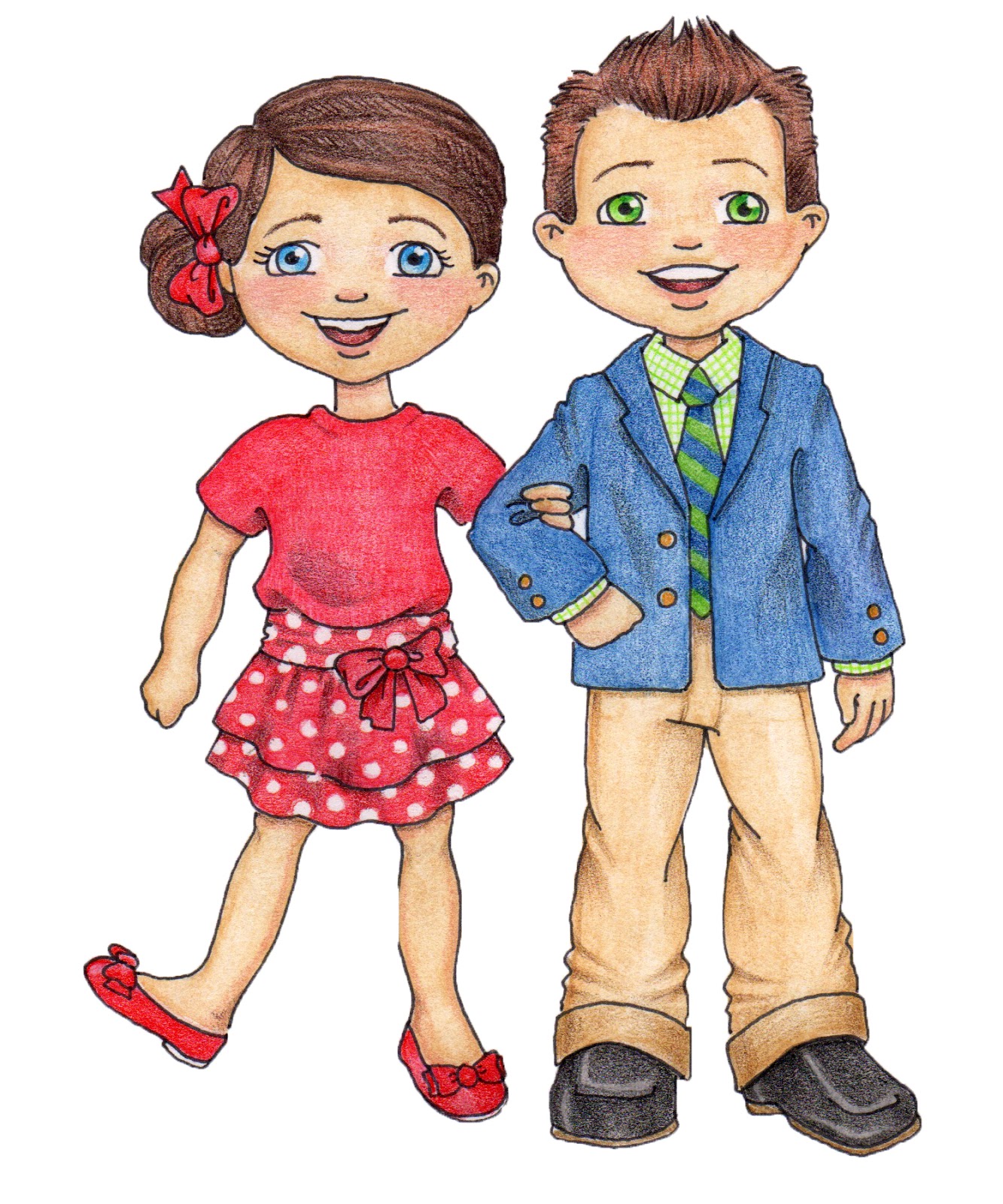 Mom and Dad Girl and Boy Clipart 