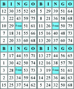 Bingo Card Clip Art at Clker 