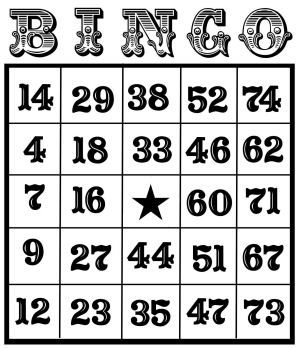 Bingo card clipart free 