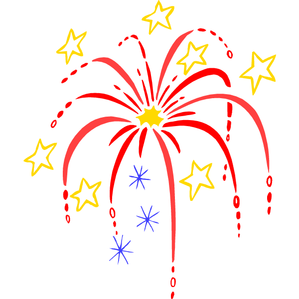 July Fireworks Clipart 
