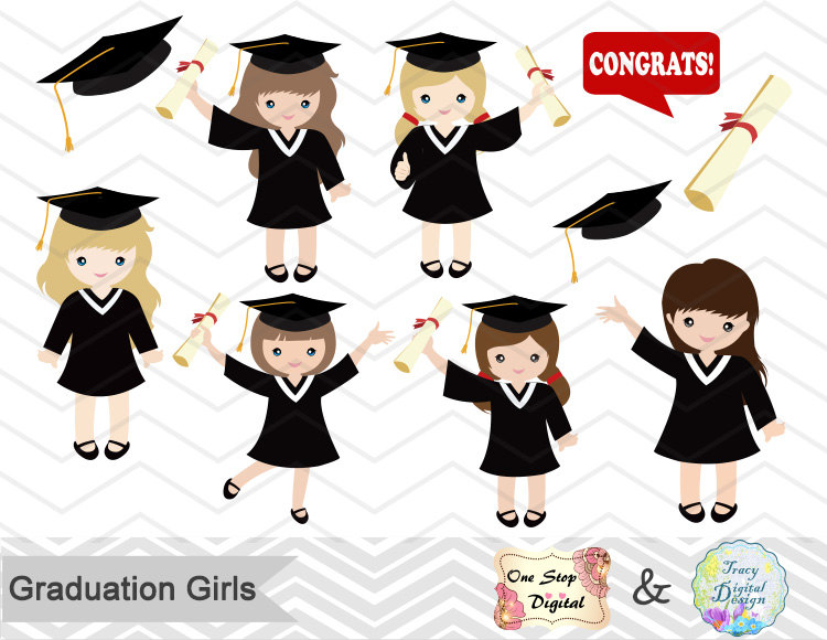 graduation cartoon girls - Clip Art Library