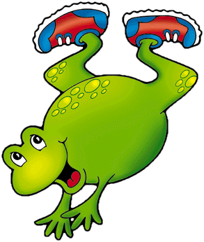 Cartoon Frog with Sneakers Clipart 