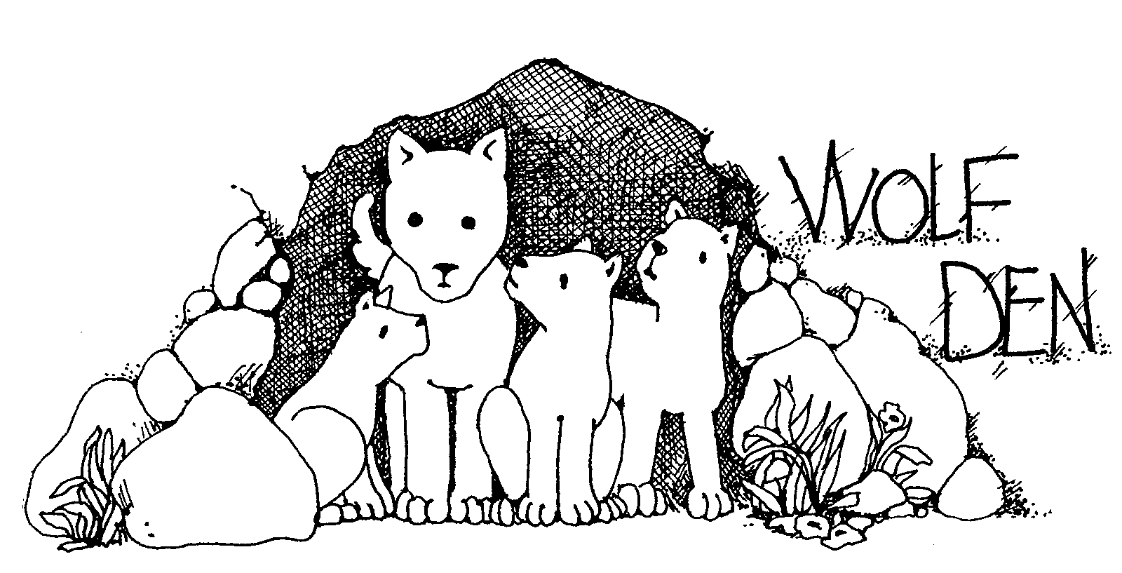 wolf den coloring pages - Clip Art Library