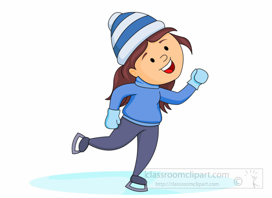 Clipart of girl ice skating 
