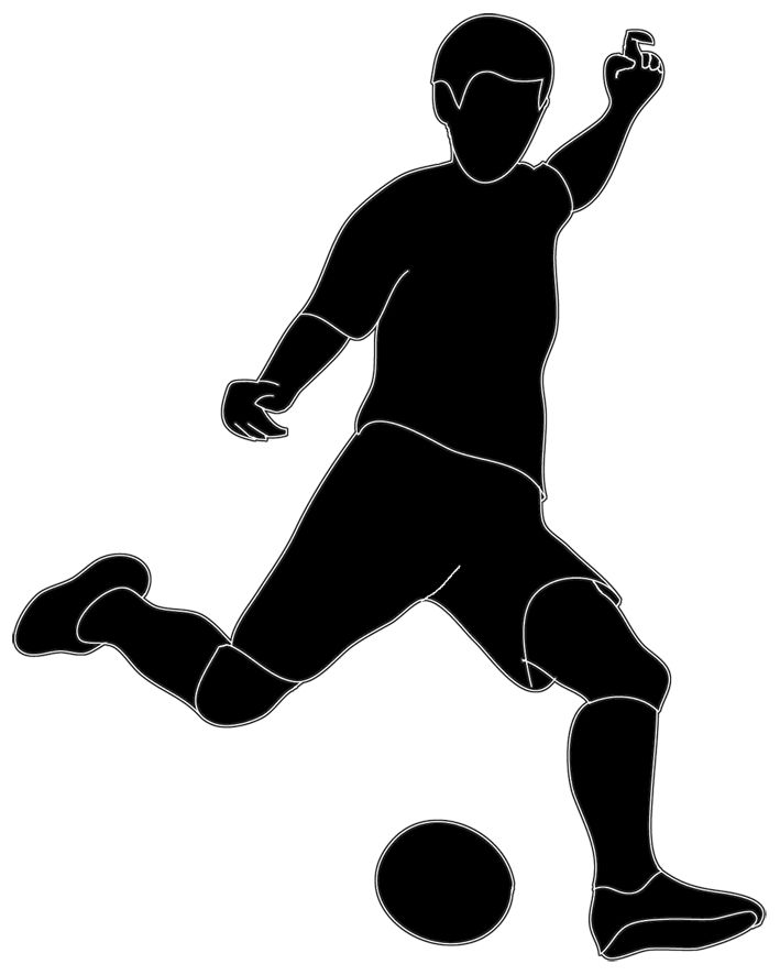 Silhouette boys soccer bicycle kick clipart 