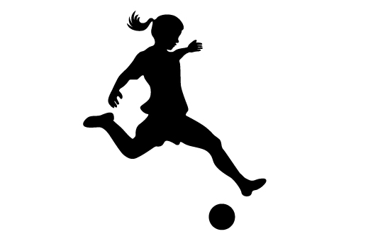 girl kicking a soccer ball clipart png