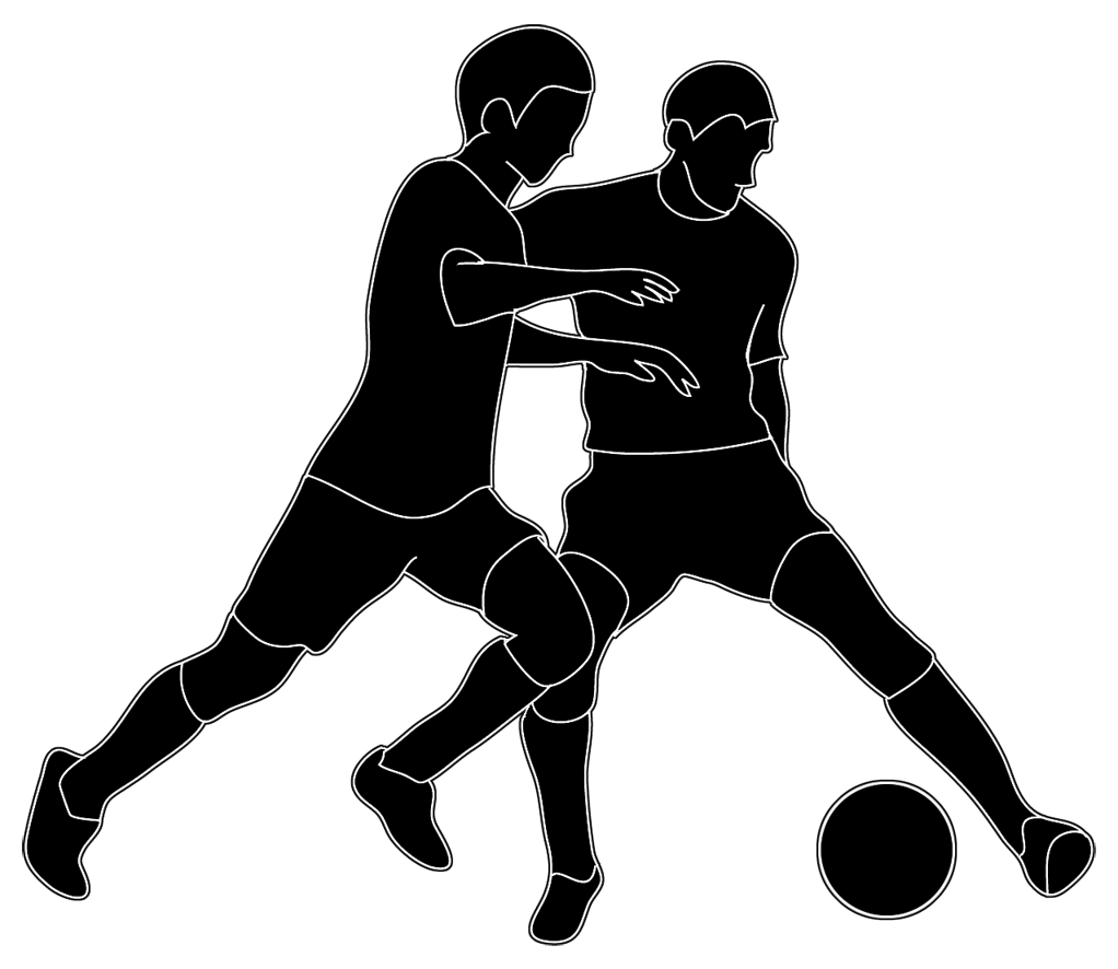 people playing football silhouette - Clip Art Library