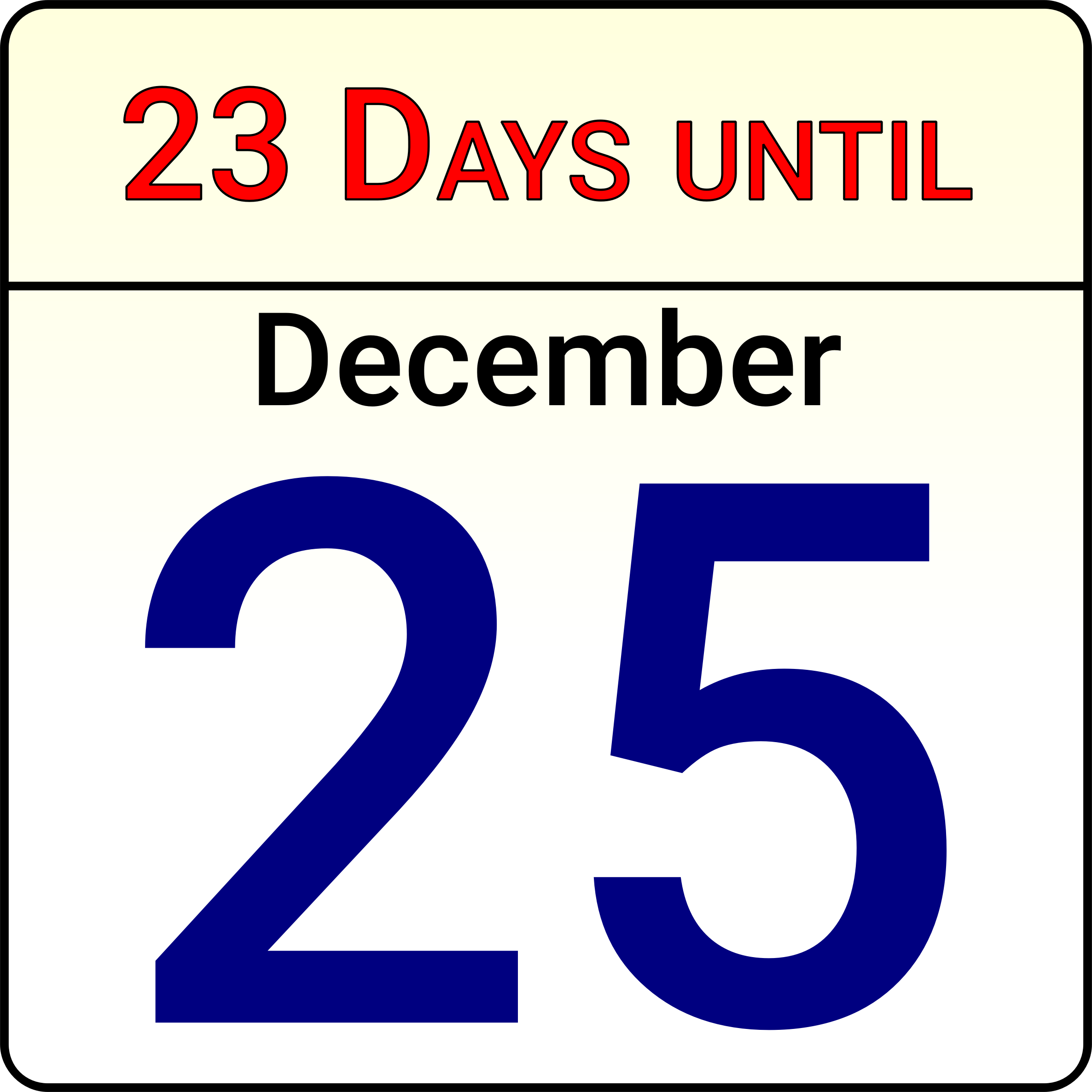 Christmas Countdown Calendar vector clipart 