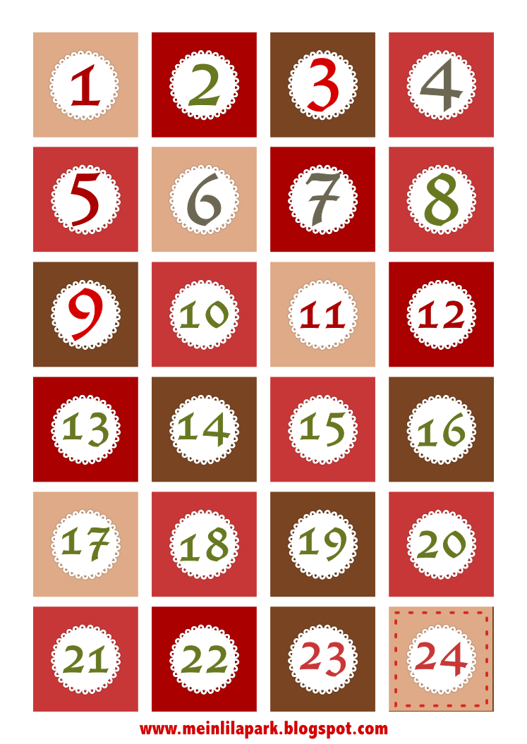 Free Printable Christmas Countdown Advent Calendar Tags 