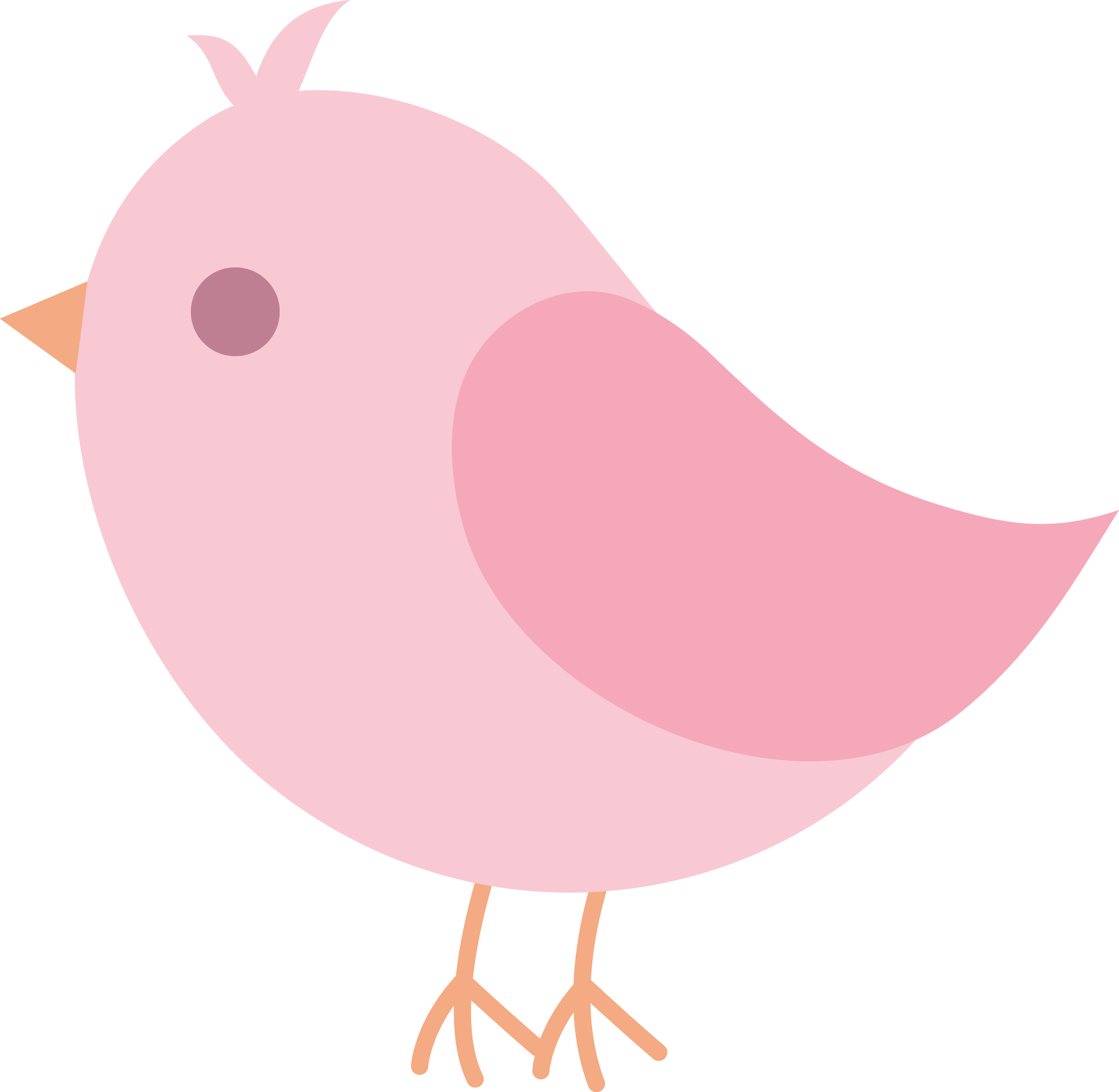 Cute pink bird clipart 