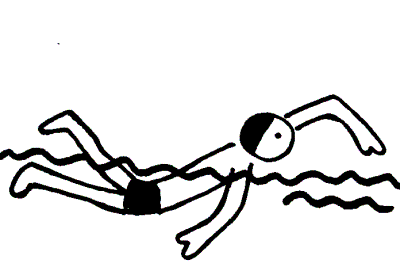 Swimmer competitive swimming clipart black and white 