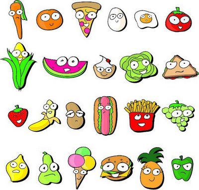 cute food with faces - Clip Art Library