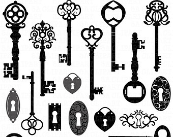 Clipart of old style key 
