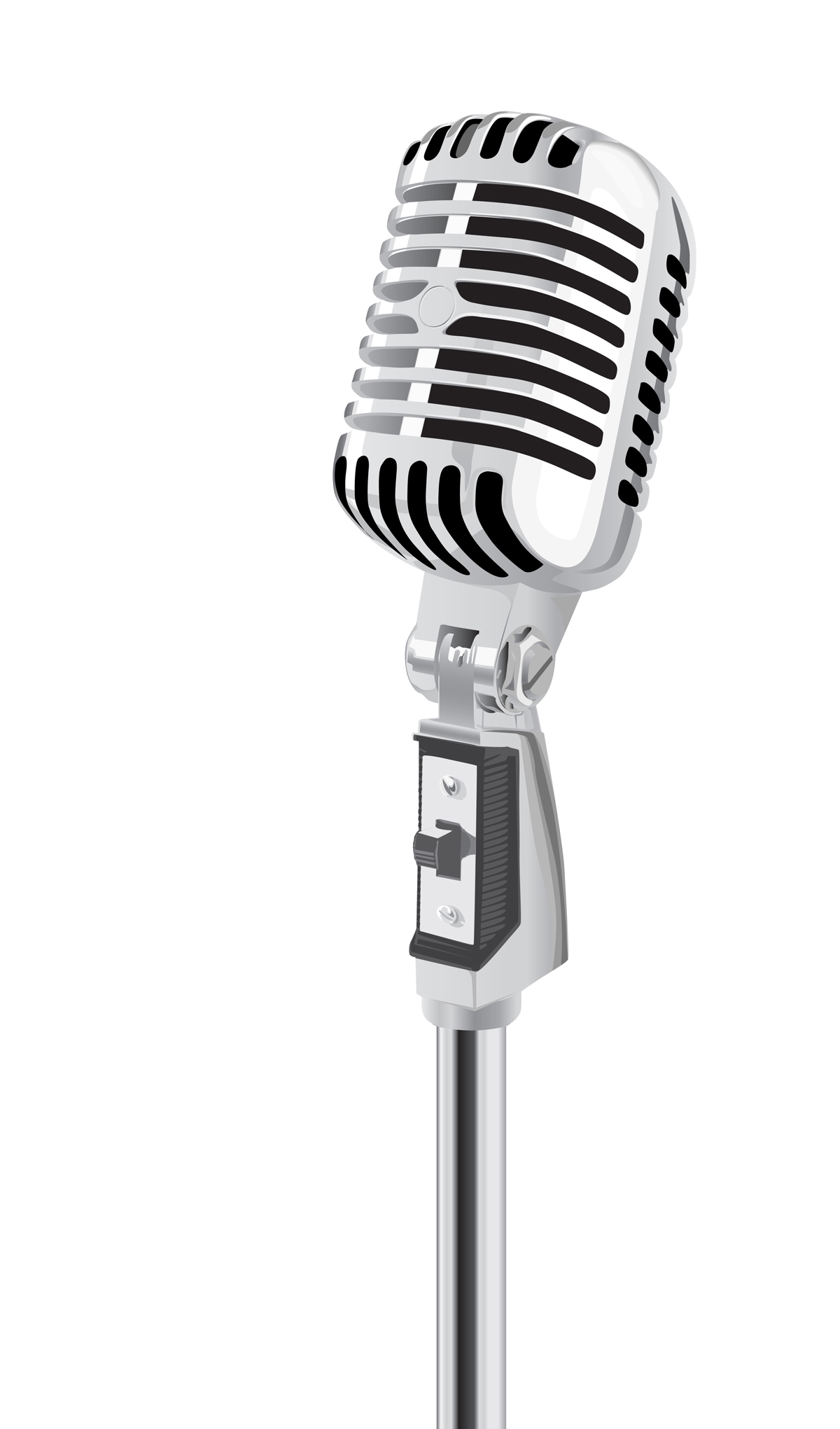 Classic microphone silhouette clipart 