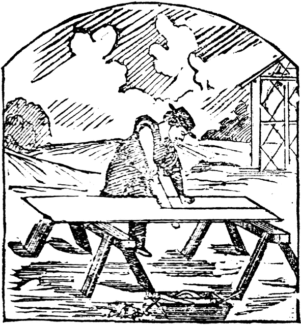 Carpenter making table clipart 