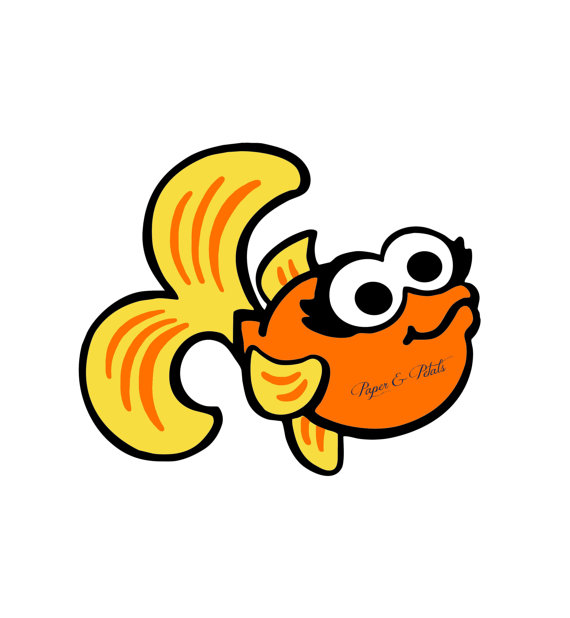 Elmos clipart goldfish outline 