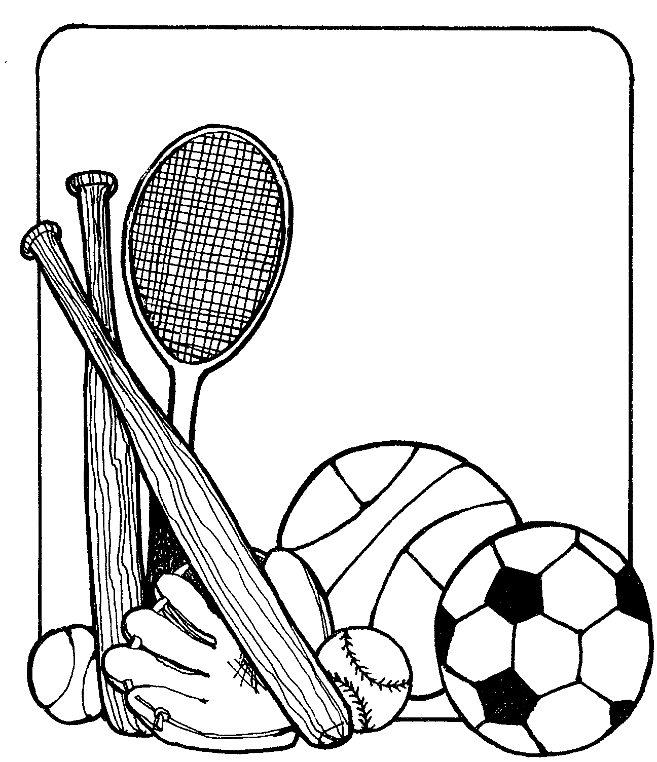 Free black and white sports clipart 