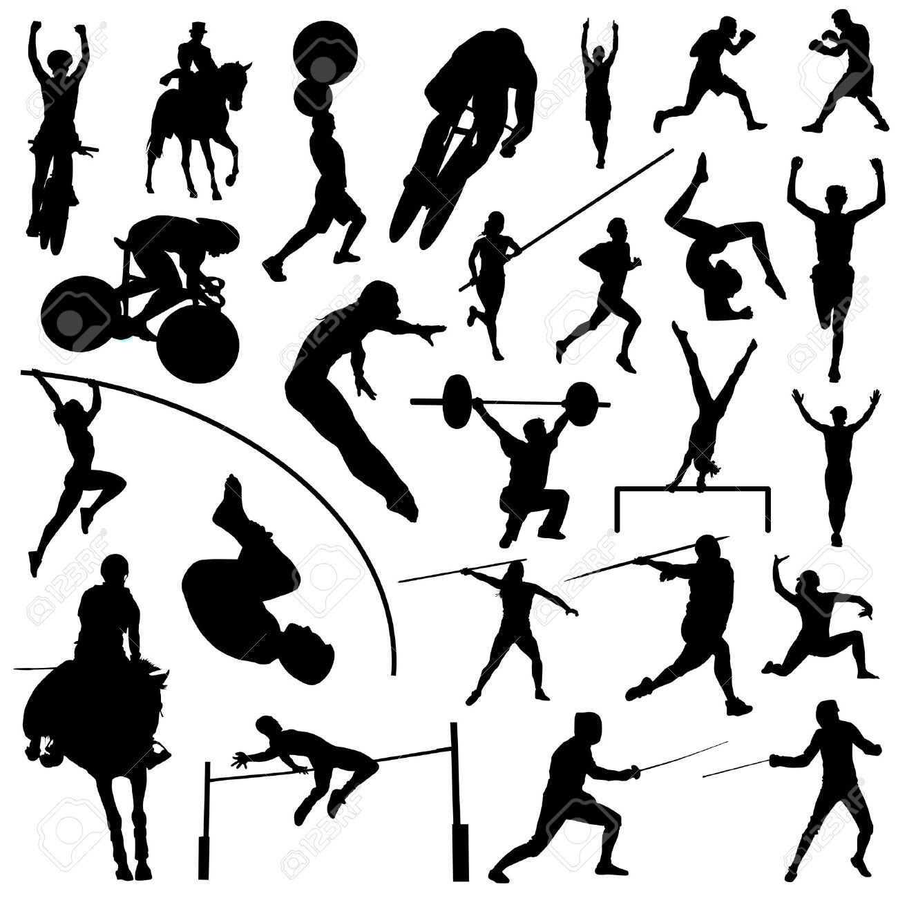 Olympic Sports Clipart Black And White 