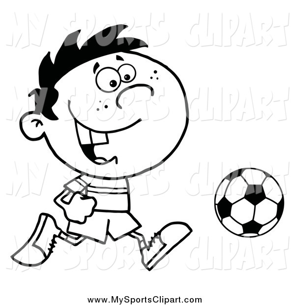 kids sports clipart black and white