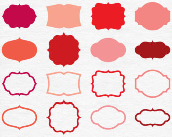 Pink Vector Shapes Pink Label Clip Art Digital by HoneyClipArt 