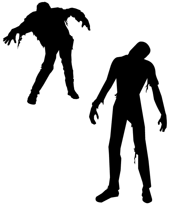 Zombie silhouette clipart 