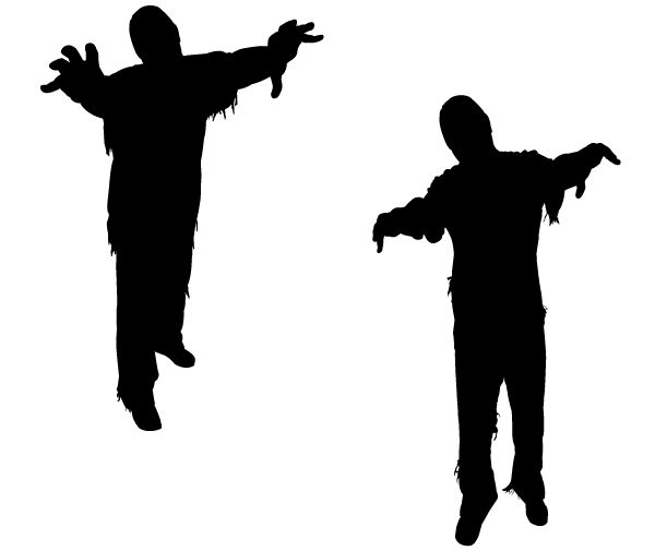 Zombie silhouette clipart 