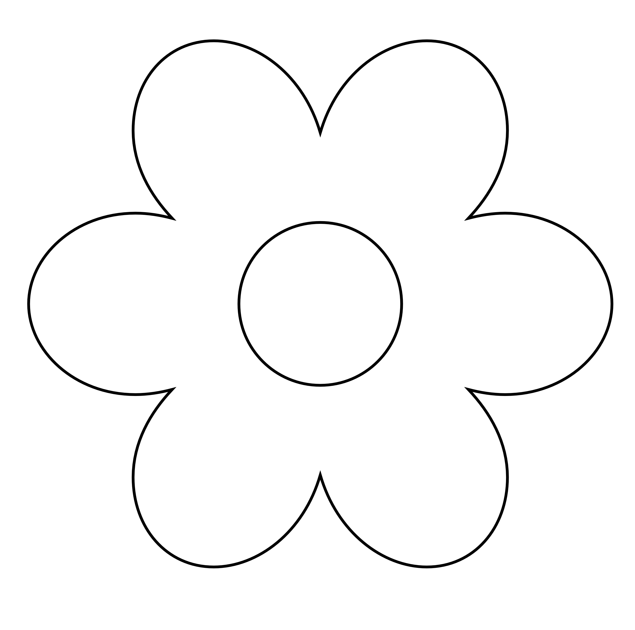 Simple Black Flower Clipart PNG Digital Download