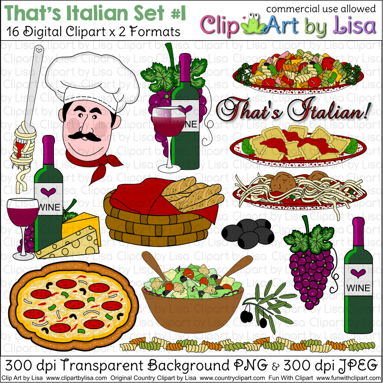 Kitchen Cooking Baking and Food Clipart Sets 