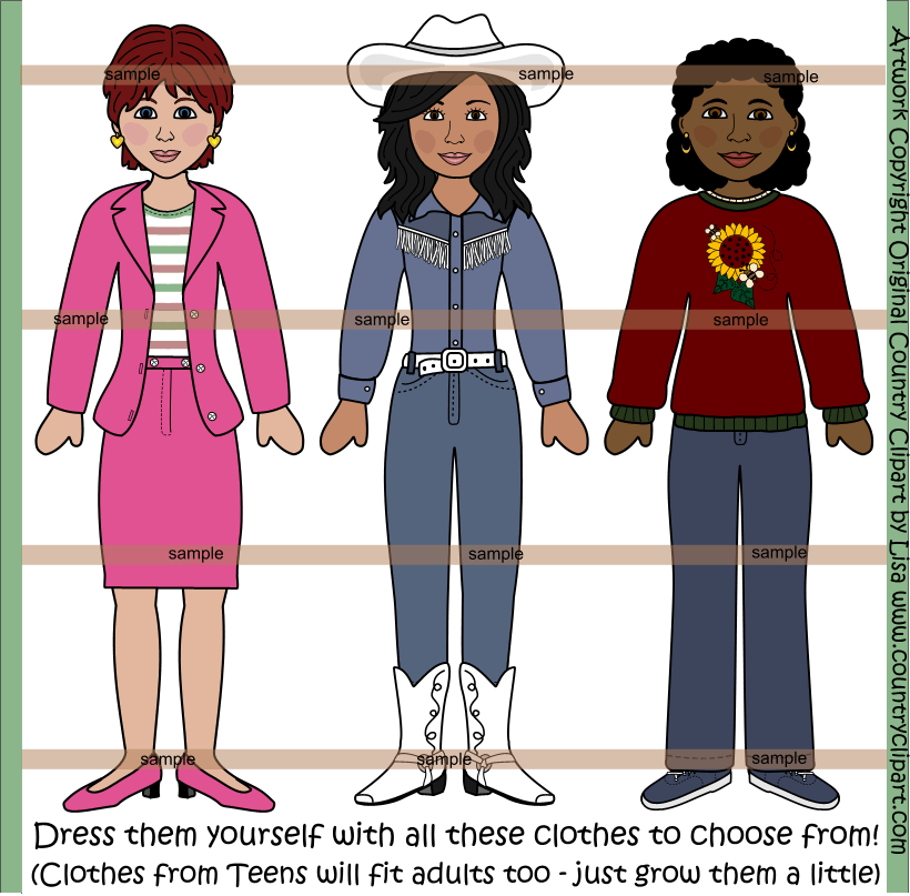 People Graphics  Clipart Family &Friends Factory Adult Womens 