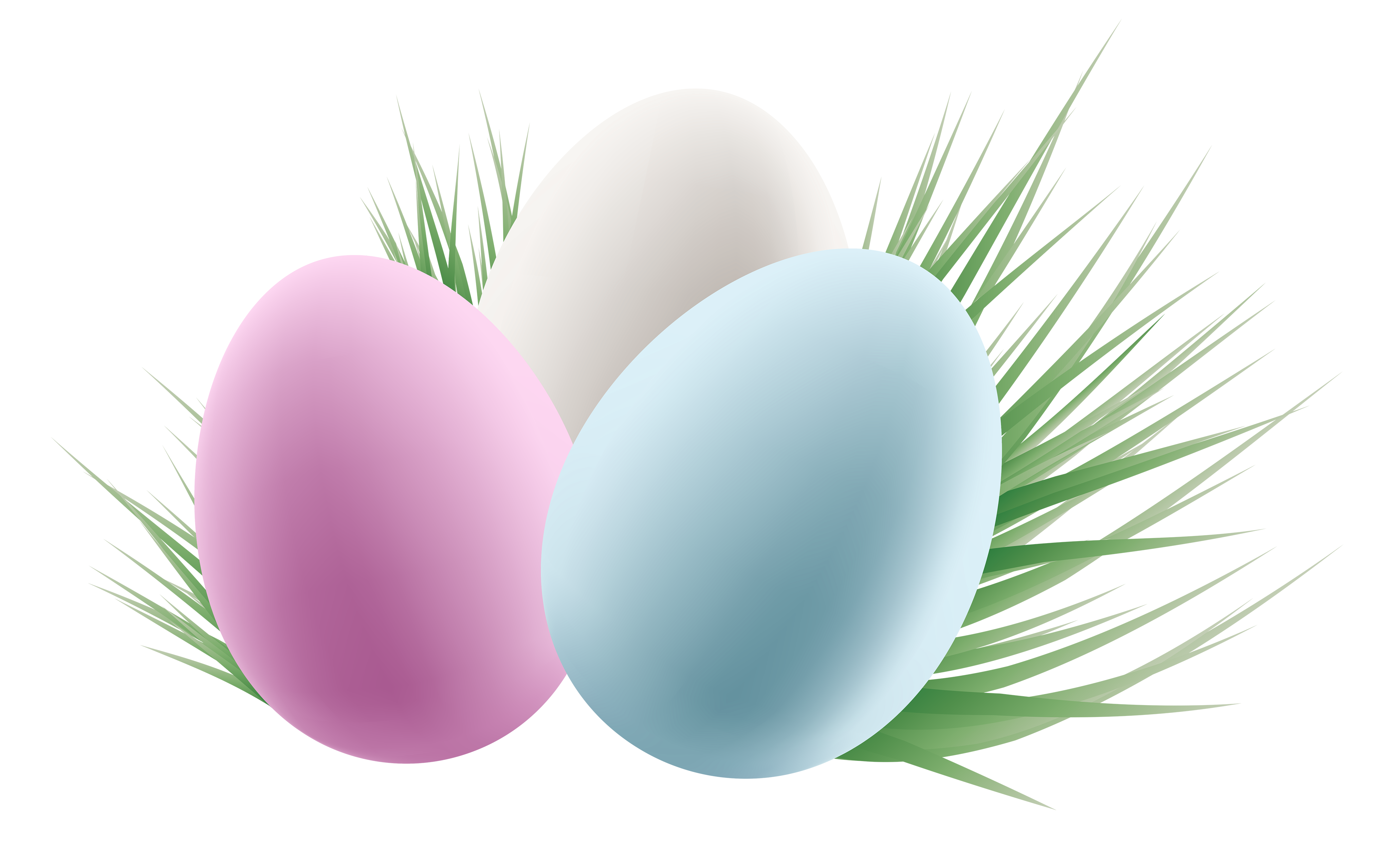 Transparent Easter Eggs and Grass PNG Clipart Picture 