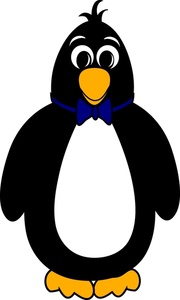 Cartoon Penguin With Bow Tie Clipart 