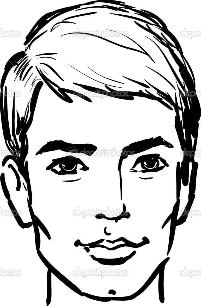 Young man clipart black and white 