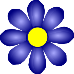 Blue and yellow flower clipart 