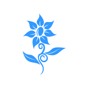 Blue Flower Design Clipart 