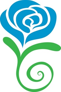 Blue Rose Flower Clipart 