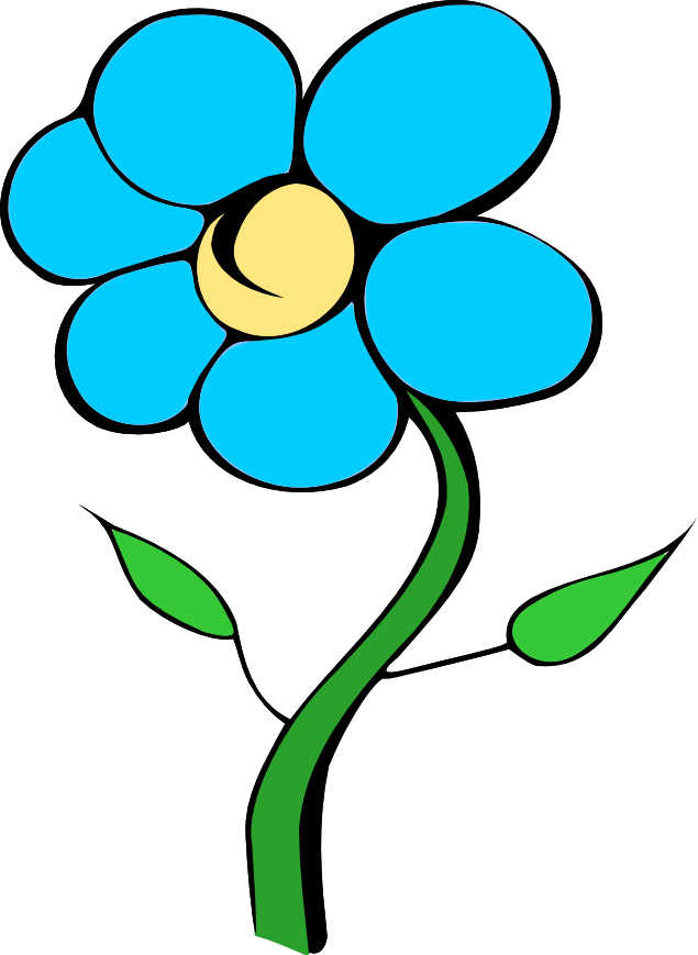 Black and blue flower clipart 