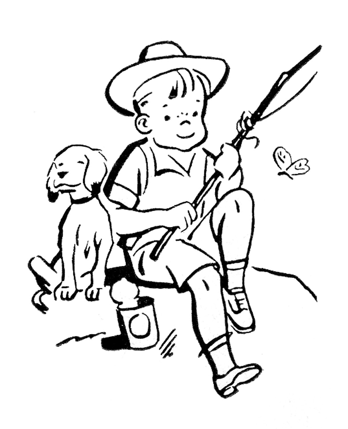 Boy Fishing Clipart 