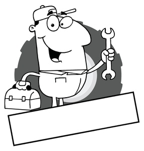 Mechanic clipart black and white 