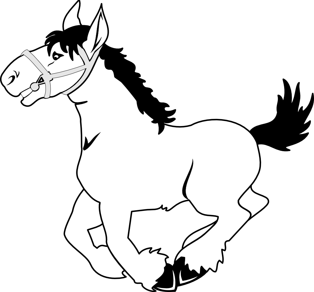 Cute horse clipart black and white 