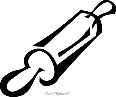 Rolling pin clipart black and white 