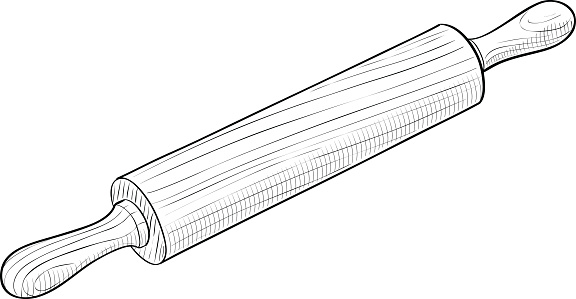 Rolling pin clipart black and white 