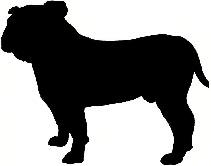Silhouette bulldog clipart 