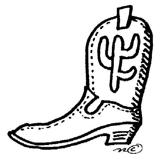 Black Western Boots Clipart 