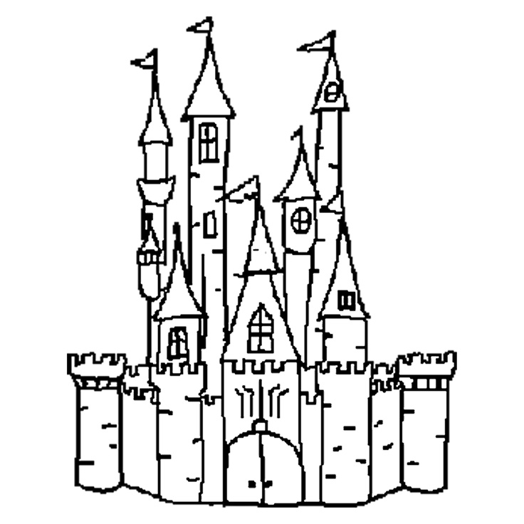 Disney Castle Outline Clipart 