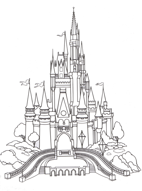 Magic kingdom castle outline clipart 