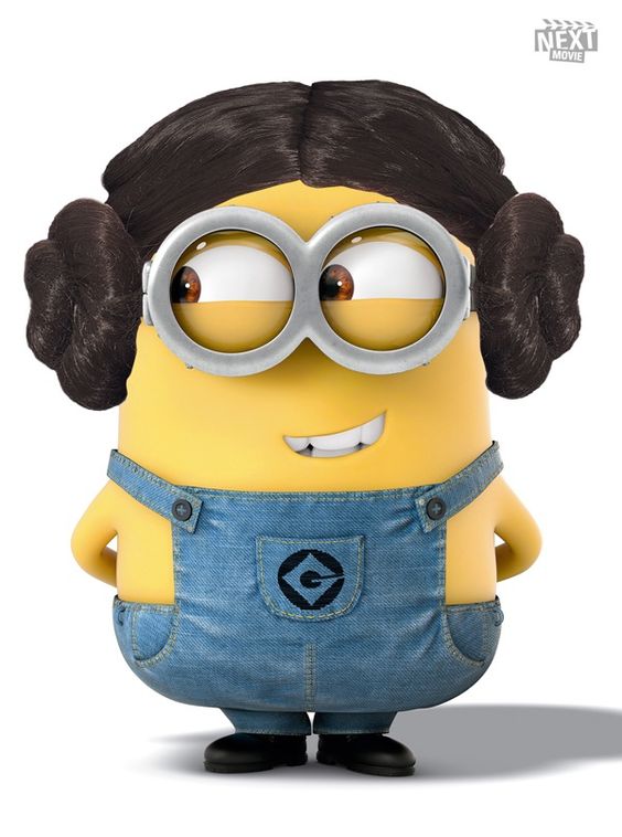 Despicable Me movie, Minion girl Princess Leia of Star Wars 