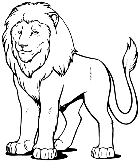 artist black and white clipart lion
